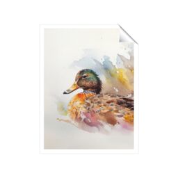 "Warren Reed - Designer Mallard Watercolour Unframed Art Print - Size: W24"" x H36""" - thumbnail 2