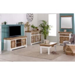 Indian Hub Alfie Side Table - Mango Wood - L40 x W40 x H45 cm in Brown - thumbnail 6
