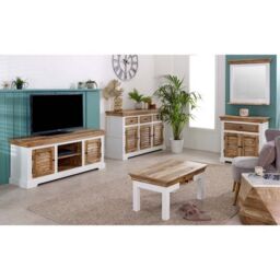 Indian Hub Alfie Side Table - Mango Wood - L40 x W40 x H45 cm in Brown - thumbnail 7
