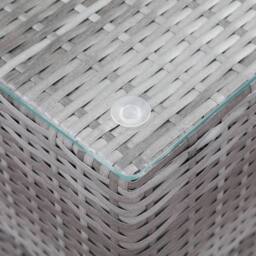 Berkfield Home Side Tables 3 pcs with Glass Top Grey Poly Rattan - thumbnail 6