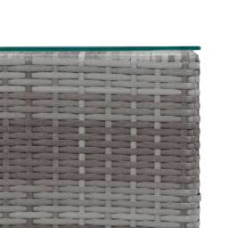 Berkfield Home Side Tables 3 pcs with Glass Top Grey Poly Rattan - thumbnail 5