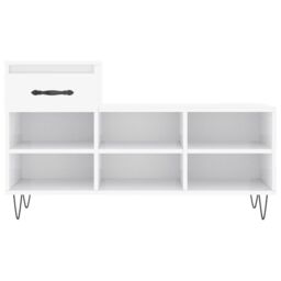 Berkfield Home Shoe Cabinet High Gloss White 102x36x60 cm Engineered Wood - Size: 102 x 36 x 60 cm - thumbnail 5