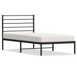 Berkfield Home Metal Bed Frame with Headboard Black 100x200 cm - thumbnail 3