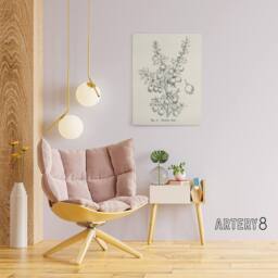 "Artery8 Fruit Growers Guide Chilean Guava Wright Canvas Wall Art Print in White - Size: W12"" x H16""" - thumbnail 3