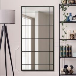 MirrorOutlet Black Metal Framed Window Wall or Leaner Mirror (160CM X 80CM) - Size: 1 Pack - thumbnail 6