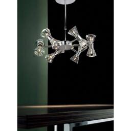 Netlighting Elisa Semi Flush Bar 6 Light G4 Polished Chrome NOT LEDCFL Compatible in Grey - thumbnail 3