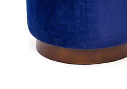 Nordlys Brown Wooden Base Living Room Pouf in Blue - thumbnail 7