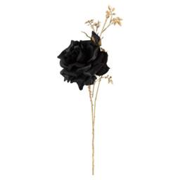 VFM e-Store Christmas Rose Spray Pick Decoration 80cm x 16cm Black X 1 - Size: 80 cm x 16 cm