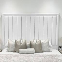 Living Comfort Bedz Hampton Slatted Base Upholstered Bed with 54-Inch panel Headboard in White - Size: Single - thumbnail 3