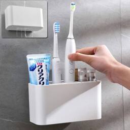 NESTLUNE Electric Toothbrush Holder Bathroom Caddy Storage Organizer box in White - thumbnail 5