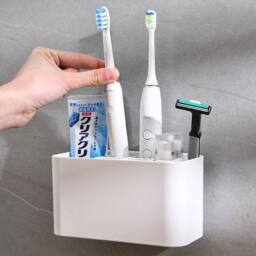 NESTLUNE Electric Toothbrush Holder Bathroom Caddy Storage Organizer box in White - thumbnail 3