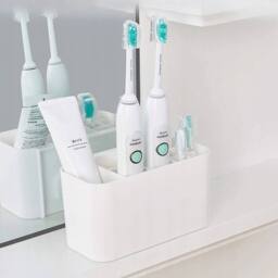 NESTLUNE Electric Toothbrush Holder Bathroom Caddy Storage Organizer box in White - thumbnail 4