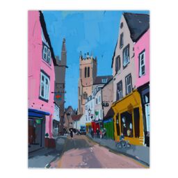 "Artery8 Cirencester Colourful English Town Painting Wall Art Print - Size: W12"" x H16""" - thumbnail 1