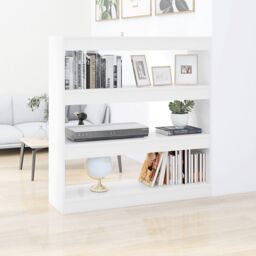 Berkfield Home Book Cabinet/Room Divider White 100x30x103 cm - Size: 100 x 30 x 103 cm - thumbnail 1
