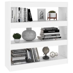 Berkfield Home Book Cabinet/Room Divider White 100x30x103 cm - Size: 100 x 30 x 103 cm - thumbnail 6