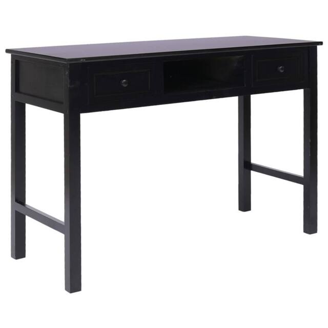 Berkfield Home Writing Desk Black 110x45x76 cm Wood - Size: 110 x 45 x 76 cm - image 1