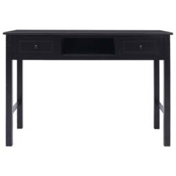 Berkfield Home Writing Desk Black 110x45x76 cm Wood - Size: 110 x 45 x 76 cm - thumbnail 4