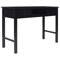 Berkfield Home Writing Desk Black 110x45x76 cm Wood - Size: 110 x 45 x 76 cm - thumbnail 2