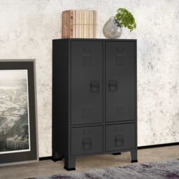 Berkfield Home Industrial Wardrobe Anthracite 67x35x107 cm Steel in Black - Size: 67 x 35 x 107 cm