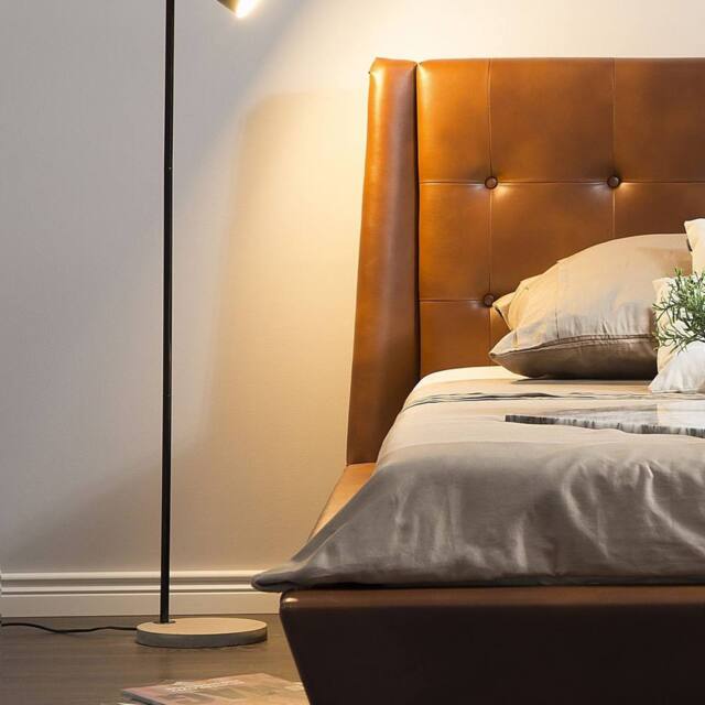 Wyld and Coco Floor Lamp Black Metal 149 cm Height Concrete Base Adjustable - image 1