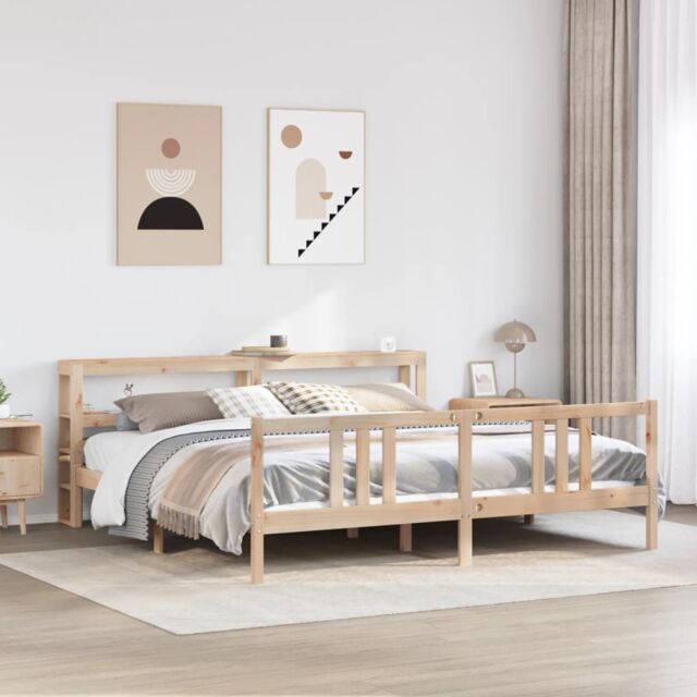 Berkfield Home Bed Frame with Headboard without Mattress 200x200 cm in Brown - image 1