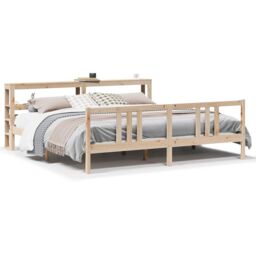 Berkfield Home Bed Frame with Headboard without Mattress 200x200 cm in Brown - thumbnail 2