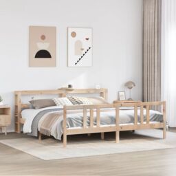 Berkfield Home Bed Frame with Headboard without Mattress 200x200 cm in Brown - thumbnail 1