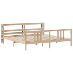 Berkfield Home Bed Frame with Headboard without Mattress 200x200 cm in Brown - thumbnail 3