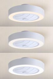 Stylish LED Ceiling Fan Light with Remote Control in White - thumbnail 2