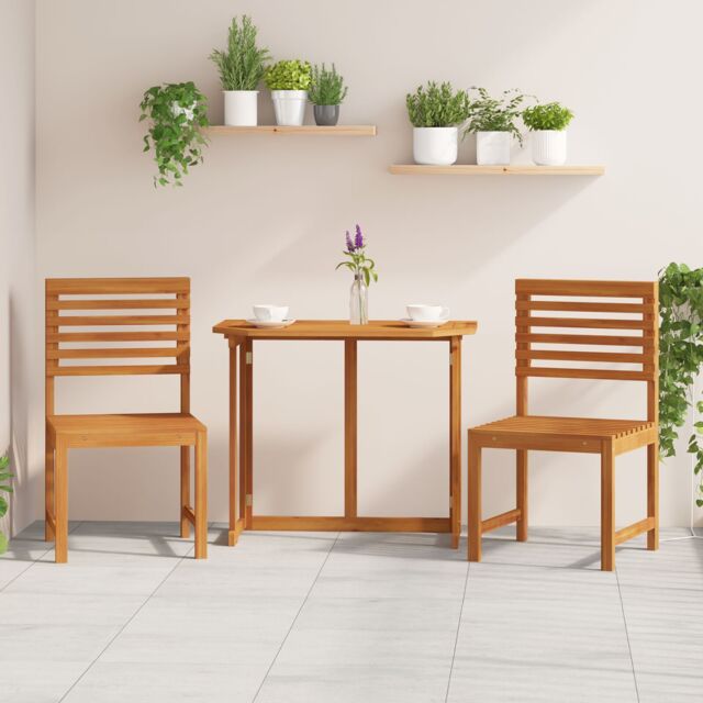 Berkfield Home Garden Chairs Without Arms - Set of 2 in Solid Acacia Wood in Brown - image 1