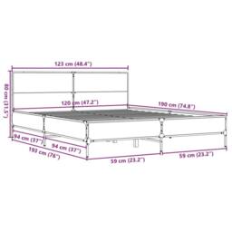 Berkfield Home Durable Bed Frame without Mattress Black 120x190 cm Small Double - thumbnail 9