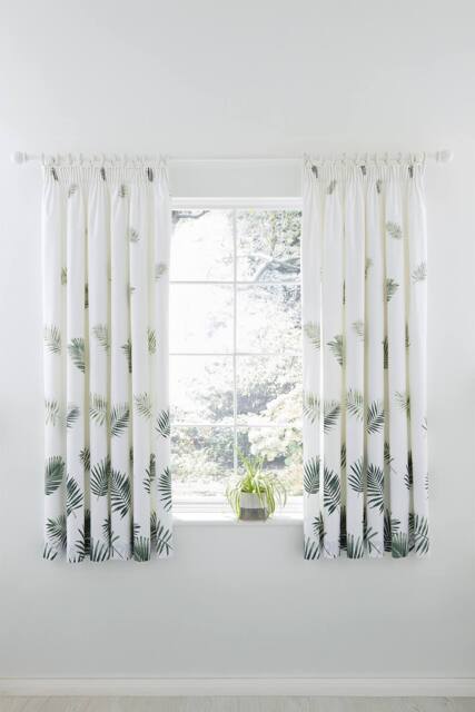 Martex Fern Pencil Pleat Curtains & Tie Backs - Size: 168 cm width x 183 cm drop - image 1