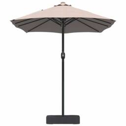 Berkfield Home Garden Parasol Folding Taupe 385 x 209 x 244 cm Fabric - thumbnail 5
