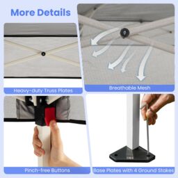 Costway Pop up Canopy Tent Easy Setup Folding Gazebo Shelter w/ 1 Sidewall in Black - thumbnail 8