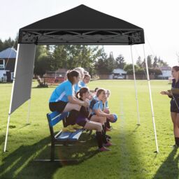 Costway Pop up Canopy Tent Easy Setup Folding Gazebo Shelter w/ 1 Sidewall in Black - thumbnail 6