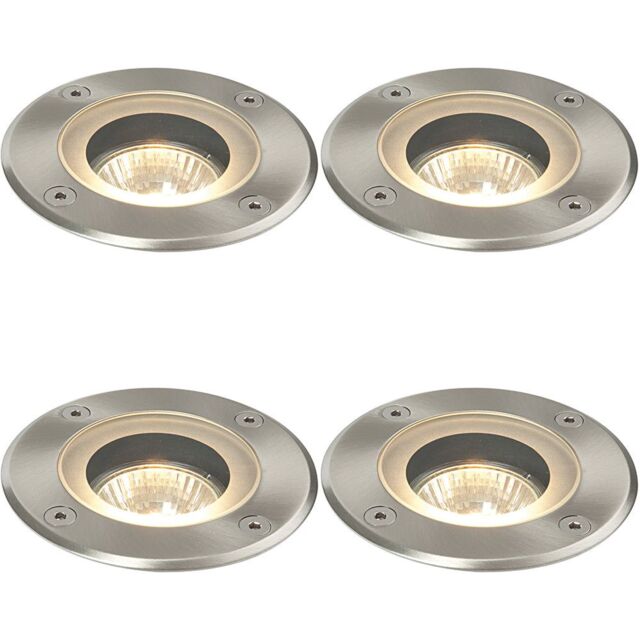 Loops 4 PACK Marine Grade IP65 Round Ground Light - 50W GU10 - Stainless Steel in Metallics - image 1