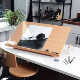 EONLION Artist Wooden Drawing Board Adjustable in Brown - Size: 100 cm - thumbnail 4