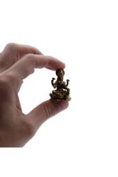 KDMD Brass Miniature Goddess Laxmi Figurine 37mm 22g Handcrafted India in Bronze - thumbnail 2