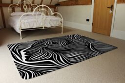 Benjamin Tate Design Woodcut Style On The Subject Of Human Soul Designer Rug in Natural - Size: Large - thumbnail 3