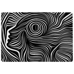 Benjamin Tate Design Woodcut Style On The Subject Of Human Soul Designer Rug in Natural - Size: Large - thumbnail 1
