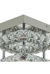 H&O Direct Glam Crystal Square Flush Mount Ceiling Light for Luxe Spaces in Silver - thumbnail 5