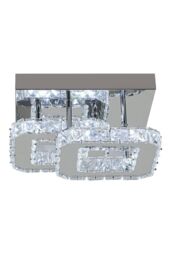 H&O Direct Glam Crystal Square Flush Mount Ceiling Light for Luxe Spaces in Silver - thumbnail 6