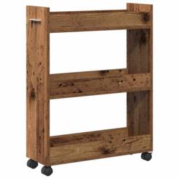 Berkfield Home Rolling Cabinet Old Wood 60x22x79 cm Engineered Wood in Brown - Size: 60 x 22 x 79 cm - thumbnail 3