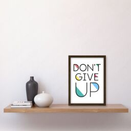 Artery8 Don't Give Up Inspirational Positive Motivational Gym Workout Living Room Aesthetic Artwork Framed Wall Art Print A4 in Brown - thumbnail 2
