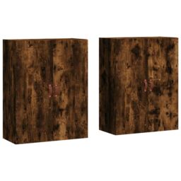 Berkfield Home Wall Mounted Cabinets 2 pcs Smoked Oak 69.5x34x90 cm in Brown - thumbnail 2