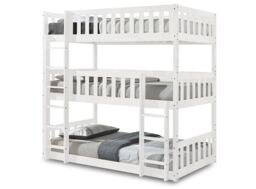 Rest Relax Lydia Triple Bunk Bed with Foam Mattresses in White - Size: Single - thumbnail 2