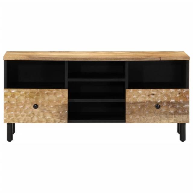 Berkfield Home TV Cabinet 100x33x46 cm Solid Wood Mango in Brown - Size: 100 x 33 x 46 cm - image 1