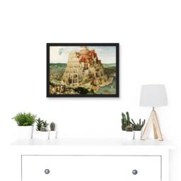 Artery8 Pieter Bruegel The Elder The Tower Of Babel Vienna Painting Artwork Framed Wall Art Print A4 in Black - thumbnail 2