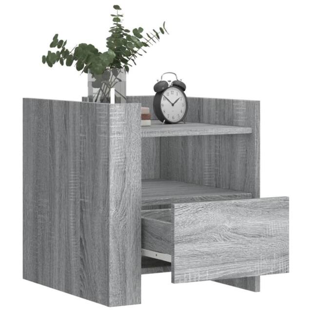 Berkfield Home Decorative Bedside Cabinet Grey Sonoma 45x50x50 cm Engineered Wood - Size: 45 x 50 x 50 cm - image 1