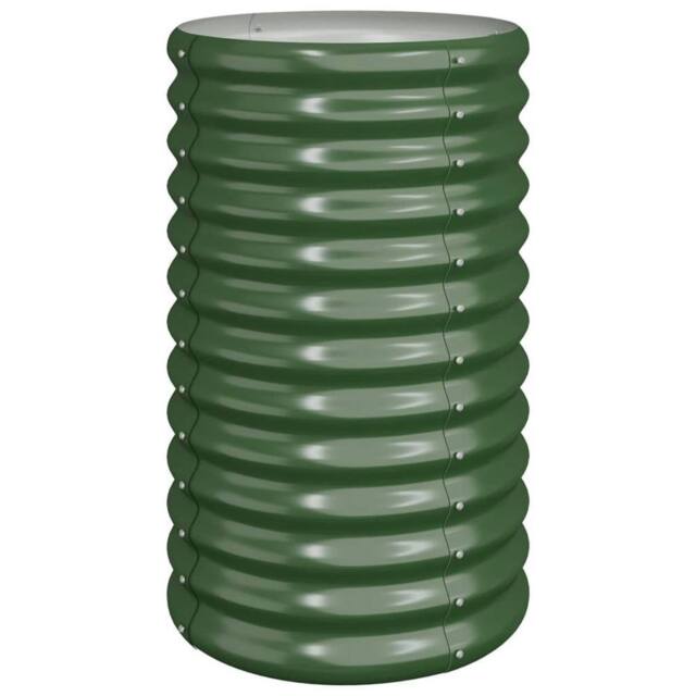 Berkfield Home Garden Planter Powder-coated Steel 40x40x68 cm Green - Size: 40 x 40 x 68 cm - image 1